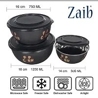 Zaib Premium Series Preserve  Serve: The Elite Collection of Food Bowls, Airtight Microwave Safe Re-heating Set 3-thumb4