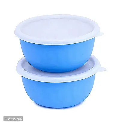 Zaib Airtight Stainless Steel food and snacks Storage bowl, fridge container each container 500ml pack of 2, Microwave Safe Easy to Reheating food-thumb0