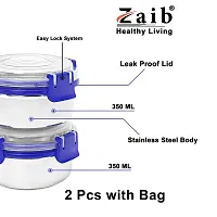 Zaib Capsule lunch box for kids and school 100% airtight steel each 300ml stainless steel container-thumb3