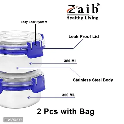 Zaib Capsule lunch box for kids and school 100% airtight steel each 300ml stainless steel container-thumb4