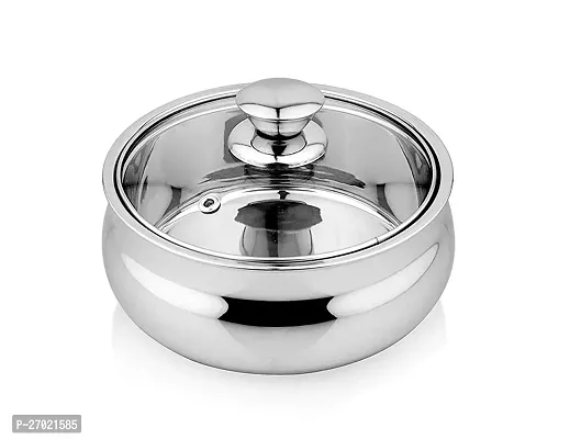 Glass Casserole Keep Food hot, saving casserole 900ml capacity, Stainless steel with glass Lid Casserole corrosion resistance-thumb0