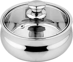 Glass Casserole Keep Food hot, saving casserole 900ml capacity, Stainless steel with glass Lid Casserole corrosion resistance-thumb3