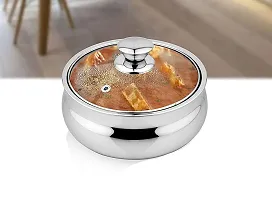 Glass Casserole Keep Food hot, saving casserole 900ml capacity, Stainless steel with glass Lid Casserole corrosion resistance-thumb2