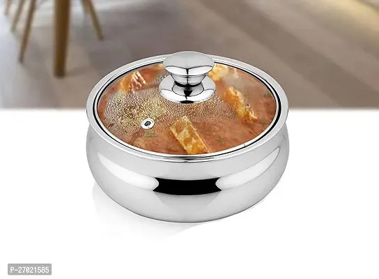 Glass Casserole Keep Food hot, saving casserole 900ml capacity, Stainless steel with glass Lid Casserole corrosion resistance-thumb3