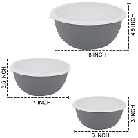 Microwave Safe Bowl Euro Bowl Set with Lid for Kitchen | Food Storage Container with lid set of 3-thumb2