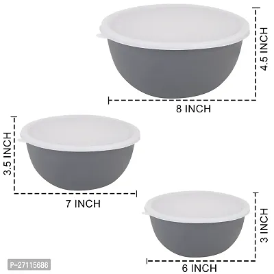 Microwave Safe Bowl Euro Bowl Set with Lid for Kitchen | Food Storage Container with lid set of 3-thumb3