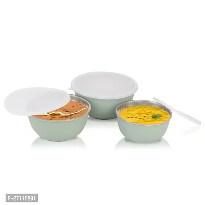 Microwave Safe Bowl Euro Bowl Set with Lid for Kitchen | Food Storage Container with lid set of 3-thumb2