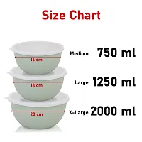 Microwave Safe Bowl Euro Bowl Set with Lid for Kitchen | Food Storage Container with lid set of 3-thumb2