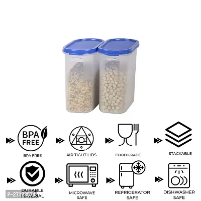 Plastic Air Tight Kitchen Storage Container -1800MLx 2Pcs-thumb2