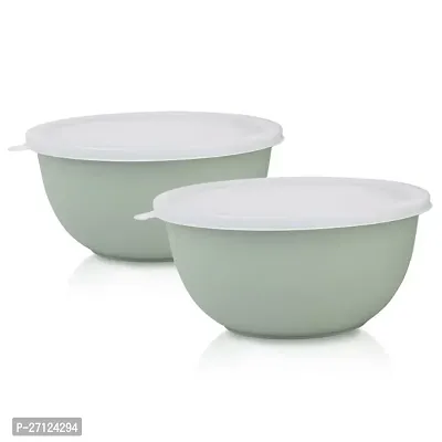 Microwave Safe Stainless Steel Bowl with Lid 1250 ML Each 2 Pcs-thumb0