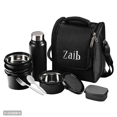 Zaib Office lunch box with bottle / airtight container spill proof and premium quality Bag-thumb0