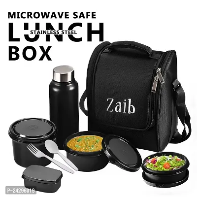 Zaib Office lunch box with bottle / airtight container spill proof and premium quality Bag-thumb5