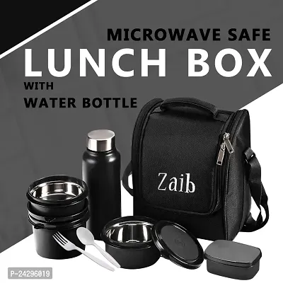 Zaib Office lunch box with bottle / airtight container spill proof and premium quality Bag-thumb2
