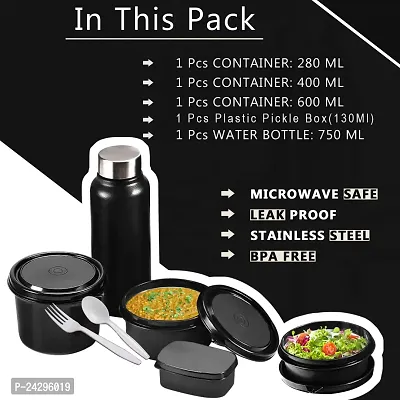 Zaib Office lunch box with bottle / airtight container spill proof and premium quality Bag-thumb3