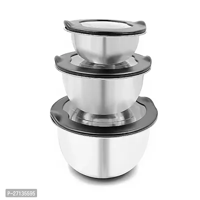 Oven Safe Stainless Steel Mixing Bowl set of 3 Pcs-thumb0