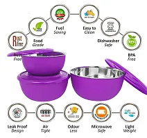 Stainless Steel Microwave Safe Euro Bowls 3 with lid-thumb1