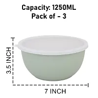 Microwave Safe Stainless Steel Euro Bowls with Lid 3 Pcs 1250ML Each-thumb1