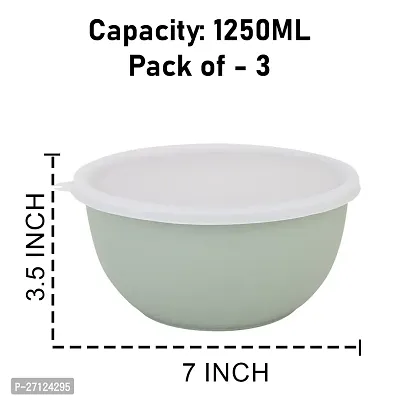 Microwave Safe Stainless Steel Euro Bowls with Lid 3 Pcs 1250ML Each-thumb2