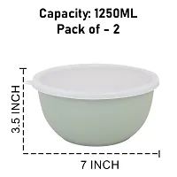 Microwave Safe Stainless Steel Bowl with Lid 1250 ML Each 2 Pcs-thumb1