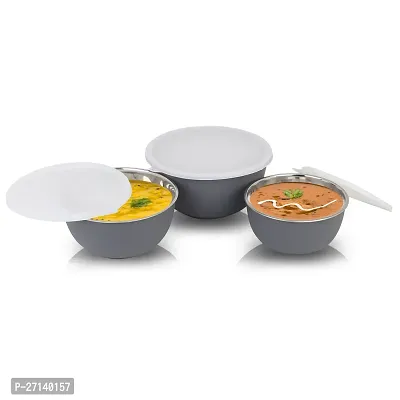 Zaib Stainless Steel Food Storage bowl Set 2000ml, 1250ml, 750ml big bowl set, serving bowl and storage set