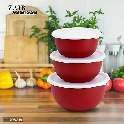 Microwave Safe Bowl Euro Bowl Set with Lid for Kitchen | Food Storage Container with lid set of 3-thumb0