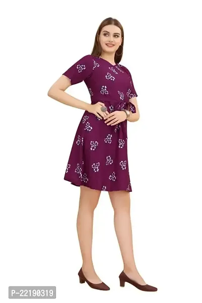 Cozke Enterprise||Floral Printed Dress for Women||Trending Knee Length Dress Combo for Girls||3 by 4 Sleeves Ladies Dress Combo-thumb3