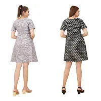 Cozke Enterprise||Dresses for Women||Printed Dresses||Trending 3 by 4 Sleeves Dress Combo for Girls-thumb1
