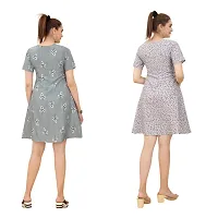 Cozke Enterprise||Printed Western Dress for Women||Casual Dress||Affordable 3 by 4 Sleeves Dress-thumb1