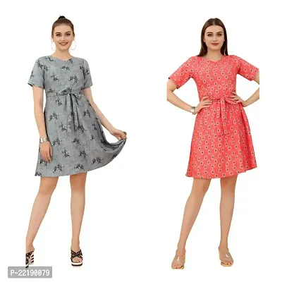 Cozke Enterprise||Western Dresses for Women||Cotton Printed Ladies Dress Combo||Exclusive Ladies Dress Combo-thumb0