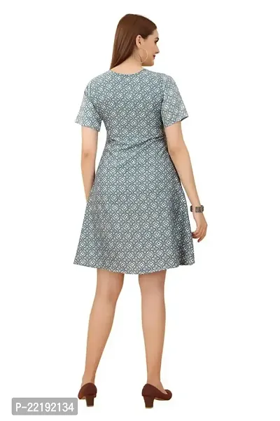 Cozke Enterprise||Midi Dress for Women||Affordable Dresses for Girls||Cotton Printed Ladies Dresses-thumb2