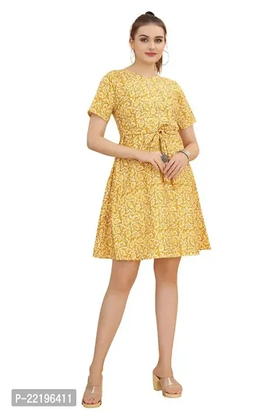 Cozke Enterprise||Midi Dress for Women||Affordable Dresses for Girls||Cotton Printed Ladies Dresses-thumb0