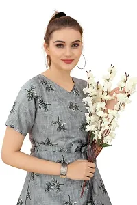 Cozke Enterprise||Floral Printed Dress for Women||Trending Knee Length Dress Combo for Girls||3 by 4 Sleeves Ladies Dress Combo-thumb3