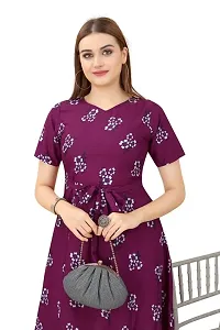 Cozke Enterprise||Floral Printed Dress for Women||Trending Knee Length Dress Combo for Girls||3 by 4 Sleeves Ladies Dress Combo-thumb3