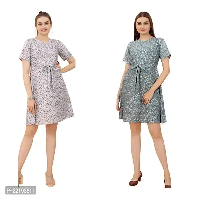 Cozke Enterprise||Printed Western Dress for Women||Cotton Straight Dresses||Straight Ladies Dress Combo-thumb0