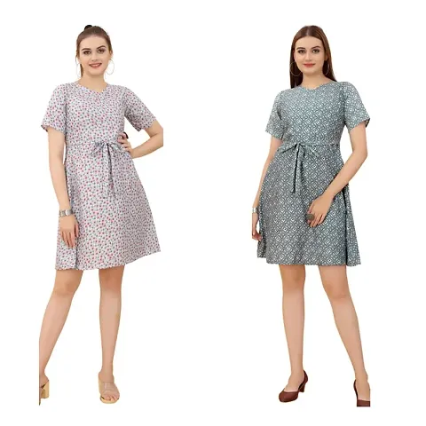 Cozke Enterprise||Printed Western Dress for Women||Cotton Straight Dresses||Straight Ladies Dress Combo