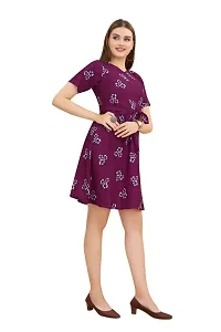 Cozke Enterprise||Floral Printed Dress for Women||Trending Knee Length Dress Combo for Girls||3 by 4 Sleeves Ladies Dress Combo-thumb2