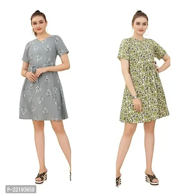 Cozke Enterprise||Western Dresses for Women||Trending 3 by 4 Sleeves Ladies Dress Combo||Knee Length Ladies Dress Combo-thumb0