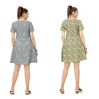 Cozke Enterprise||Western Dresses for Women||Trending 3 by 4 Sleeves Ladies Dress Combo||Knee Length Ladies Dress Combo-thumb1
