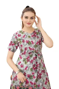 Cozke Enterprise||Floral Printed Dress for Women||Trending Knee Length Dress Combo for Girls||3 by 4 Sleeves Ladies Dress Combo-thumb3