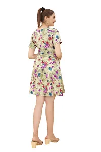 Trending Most Beautiful Multicoloured Middi Crepe Western Dress for woman-thumb1