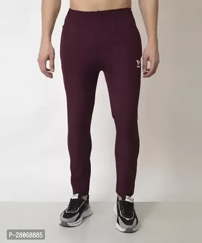 Elite Magenta Cotton Blend Solid Track Pants For Men