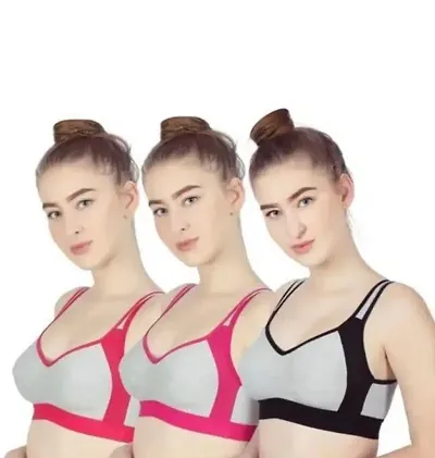 Stylish Solid Non Padded Bras For Women Pack Of 3