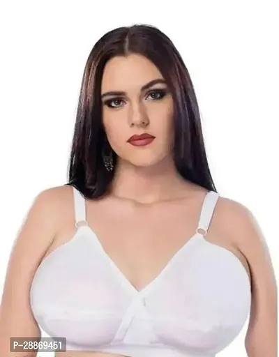 Stylish White Cotton Solid Non Padded Bras For Women-thumb0