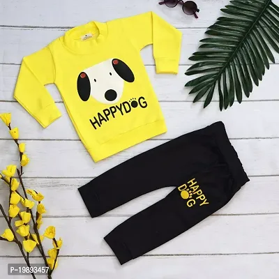 Trendy Baby Boye  Girl Festive Yellow  Black ( T-Shirt  Botom ) Set Made By Hosiary Material in Wear ( Party, Birthday, Function )-thumb0