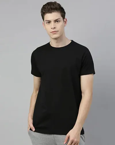 OnDec Unisex-Adult Cotton Plain Full Sleeve T-Shirts (Color - Black, Size -M)