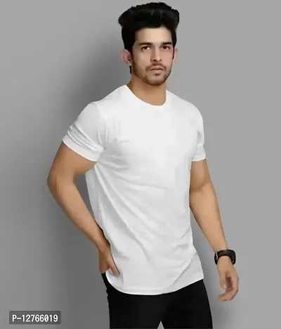 Fantastic Men Plain Cotton T-shirt White-thumb0