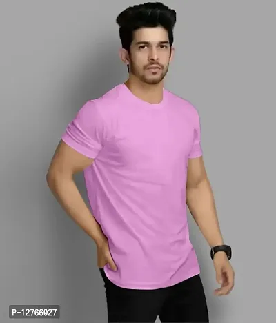 Fantastic Men Plain Cotton T-shirt Pink