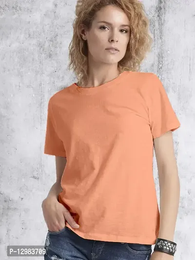 Womens Plain T-shirt Peach