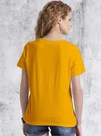 Plain Cotton  Womens T-shirt Yellow-thumb2