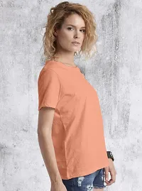 Womens Plain T-shirt Peach-thumb1